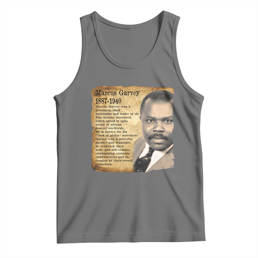 Marcus Garvey Tank Top Strong Black History Leader TS12 Black Heather Print Your Wear