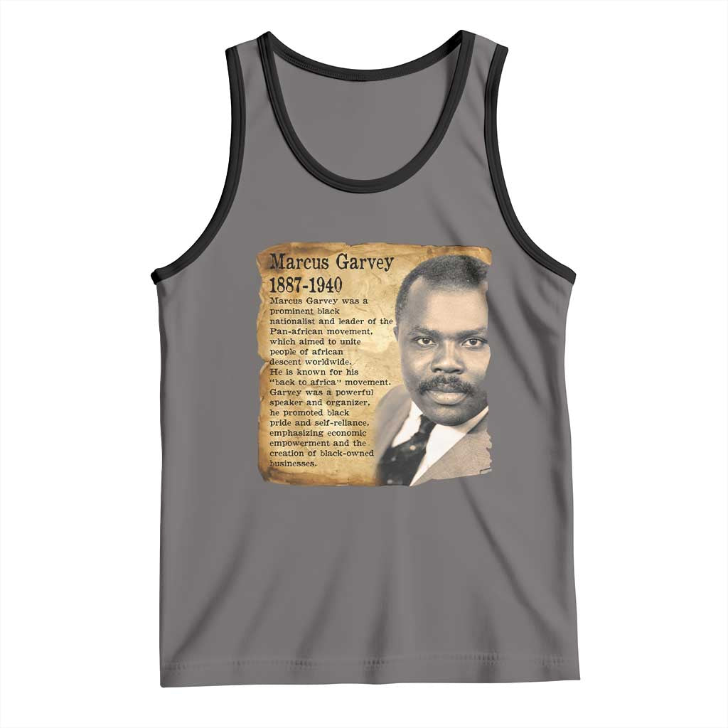 Marcus Garvey Tank Top Strong Black History Leader TS12 Deep Heather Black Print Your Wear