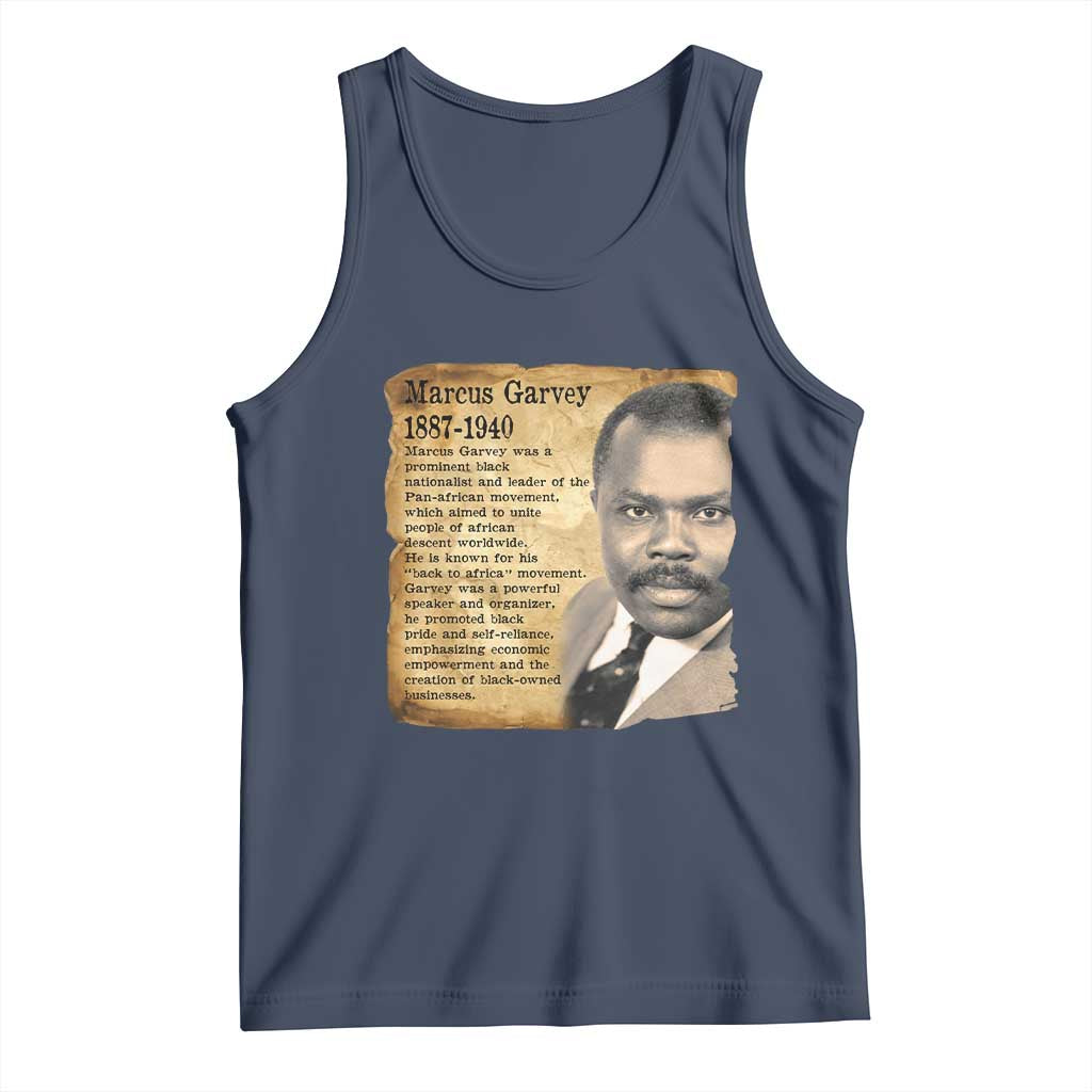 Marcus Garvey Tank Top Strong Black History Leader TS12 Navy Print Your Wear