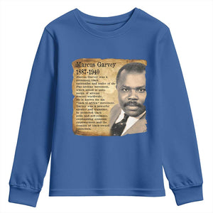 Marcus Garvey Youth Sweatshirt Strong Black History Leader TS12 Royal Blue Print Your Wear