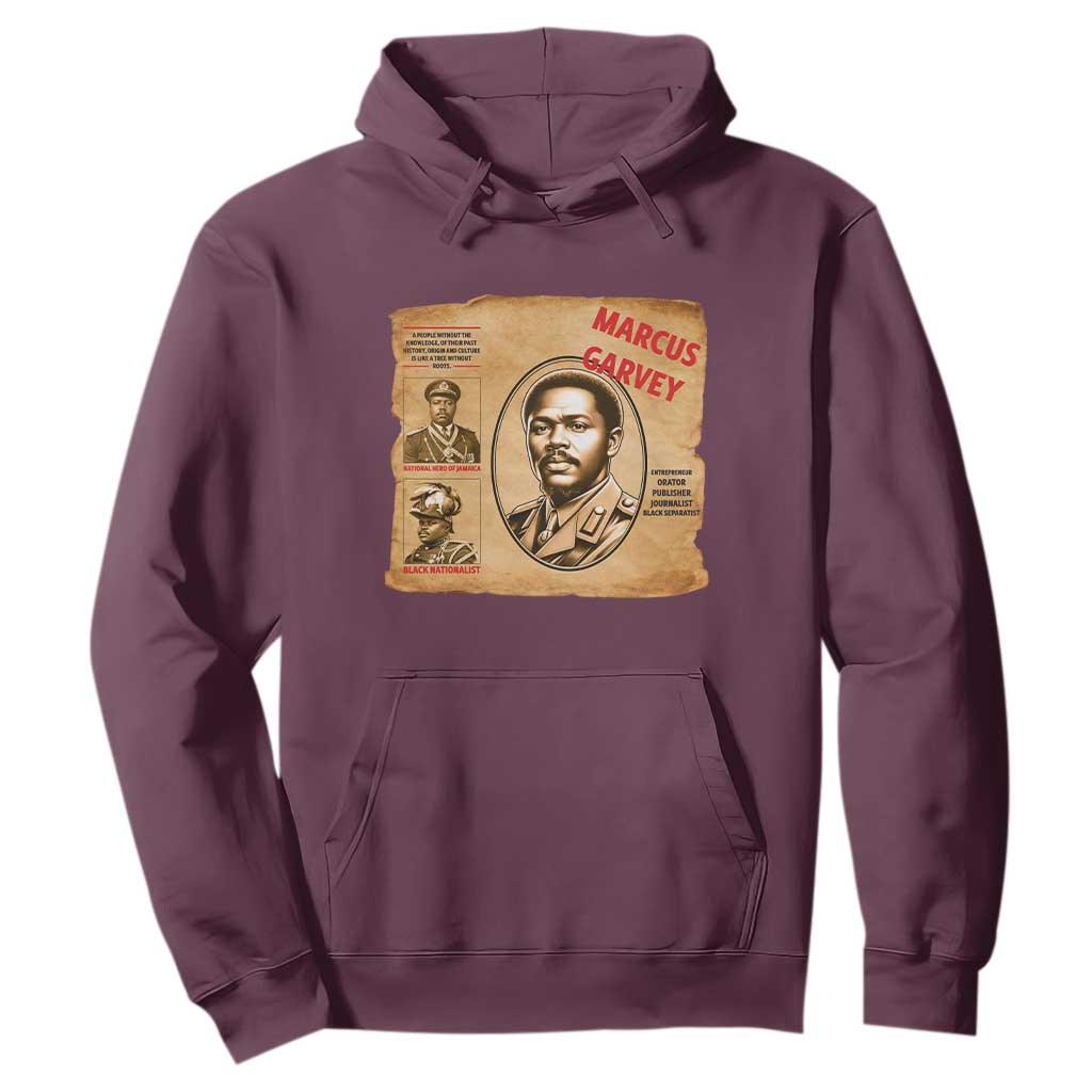 Marcus Garvey Hoodie First National Hero Of Jamaica Legacy TS12 Maroon Print Your Wear