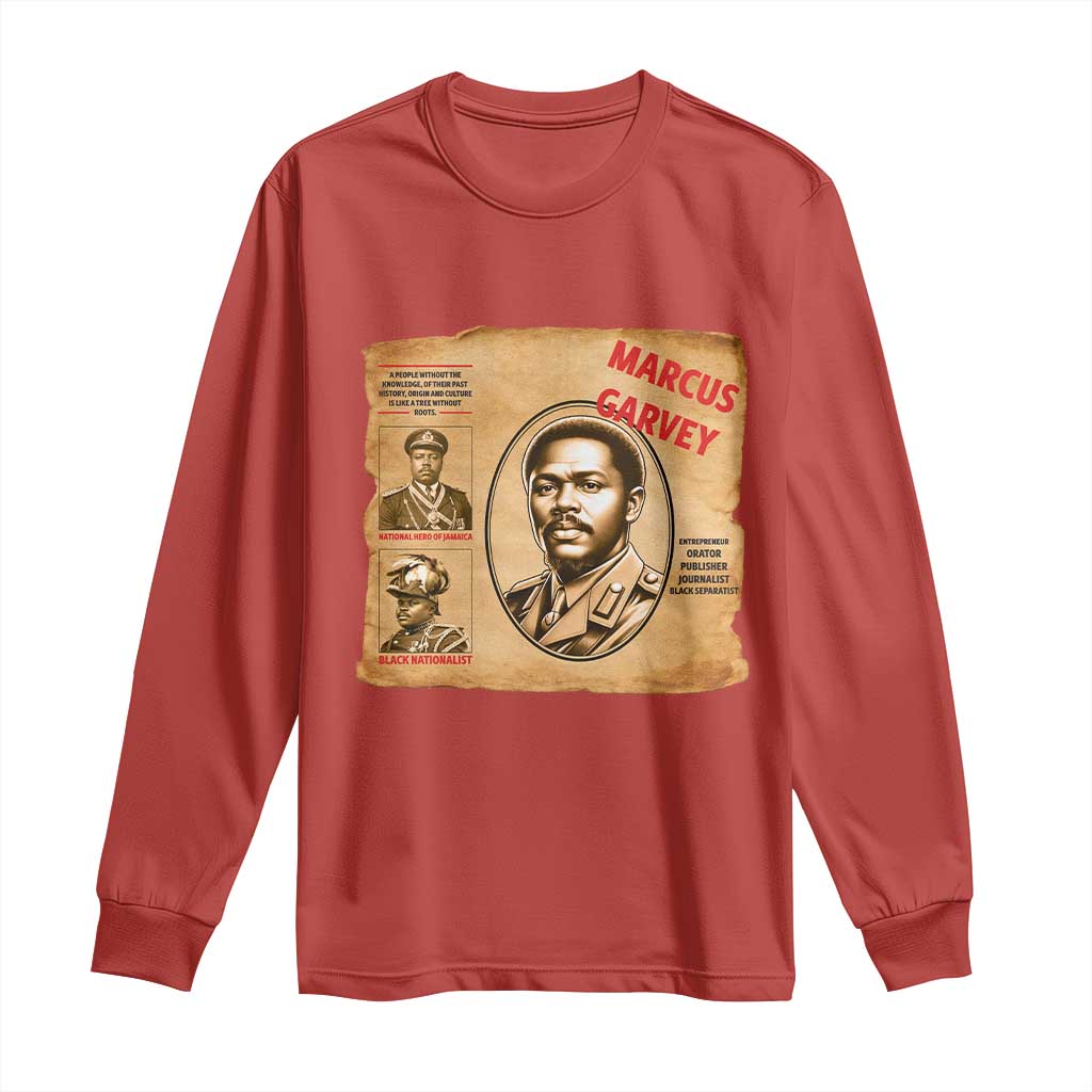 Marcus Garvey Long Sleeve Shirt First National Hero Of Jamaica Legacy TS12 Red Print Your Wear