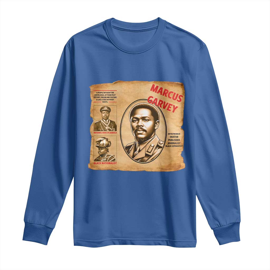 Marcus Garvey Long Sleeve Shirt First National Hero Of Jamaica Legacy TS12 Royal Blue Print Your Wear