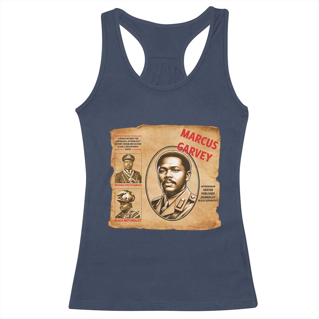 Marcus Garvey Racerback Tank Top First National Hero Of Jamaica Legacy TS12 Navy Print Your Wear