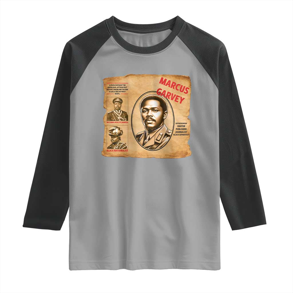 Marcus Garvey Raglan Shirt First National Hero Of Jamaica Legacy TS12 Sport Gray Black Print Your Wear