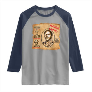 Marcus Garvey Raglan Shirt First National Hero Of Jamaica Legacy TS12 Sport Gray Navy Print Your Wear