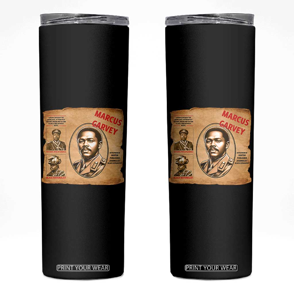 Marcus Garvey Skinny Tumbler First National Hero Of Jamaica Legacy TS12 Black Print Your Wear