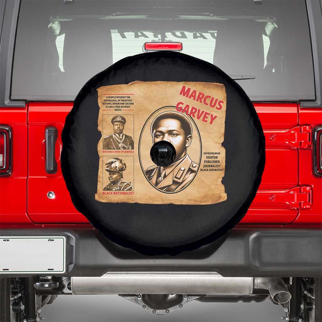 Marcus Garvey Spare Tire Cover First National Hero Of Jamaica Legacy TS12 Black Print Your Wear