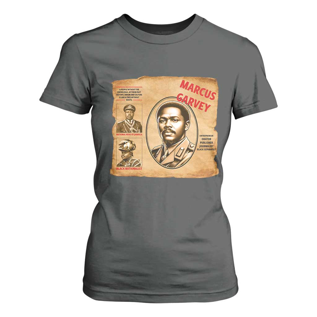 Marcus Garvey T Shirt For Women First National Hero Of Jamaica Legacy TS12 Dark Heather Print Your Wear