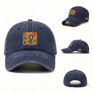 Marcus Garvey Washed Cotton Baseball Cap First National Hero Of Jamaica Legacy TS12 Washed Cap Universal Fit Navy Print Your Wear