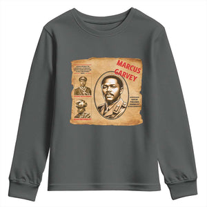 Marcus Garvey Youth Sweatshirt First National Hero Of Jamaica Legacy TS12 Dark Heather Print Your Wear