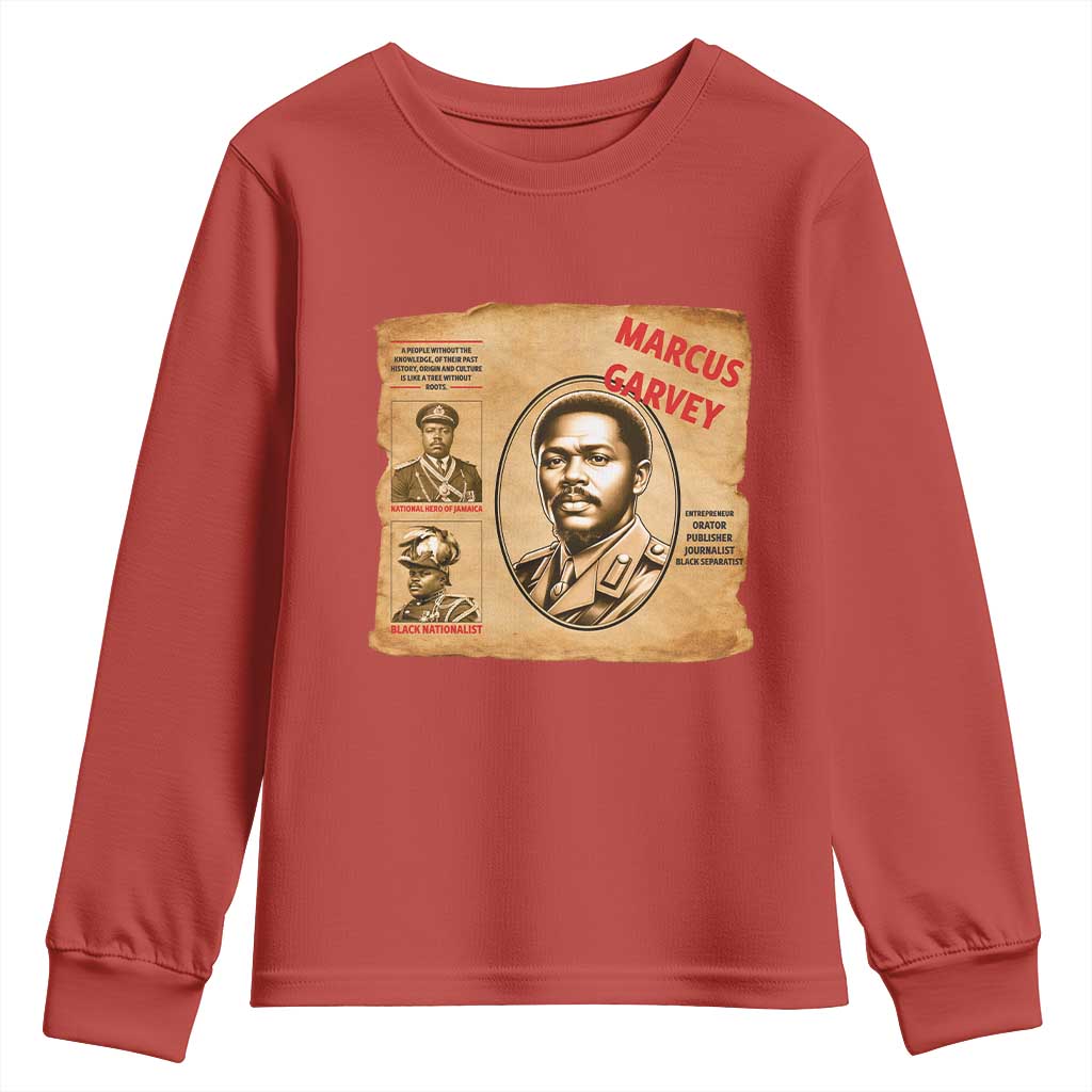 Marcus Garvey Youth Sweatshirt First National Hero Of Jamaica Legacy TS12 Red Print Your Wear
