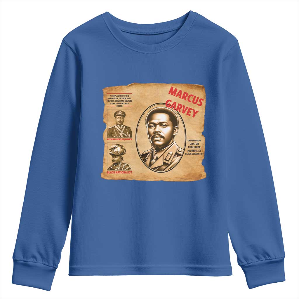 Marcus Garvey Youth Sweatshirt First National Hero Of Jamaica Legacy TS12 Royal Blue Print Your Wear