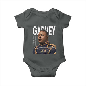 Vintage Black History Hero Marcus Garvey Baby Onesie Black Pride TS12 Dark Heather Print Your Wear