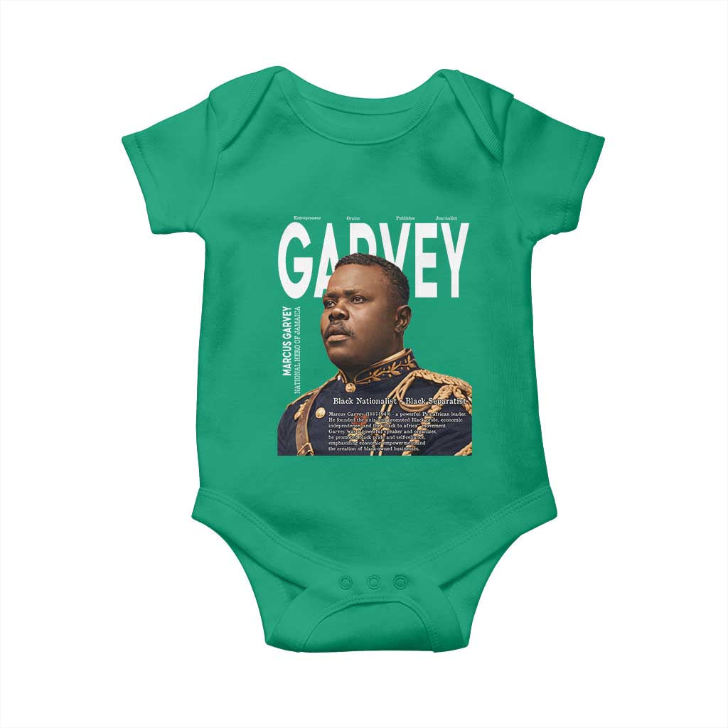 Vintage Black History Hero Marcus Garvey Baby Onesie Black Pride TS12 Irish Green Print Your Wear