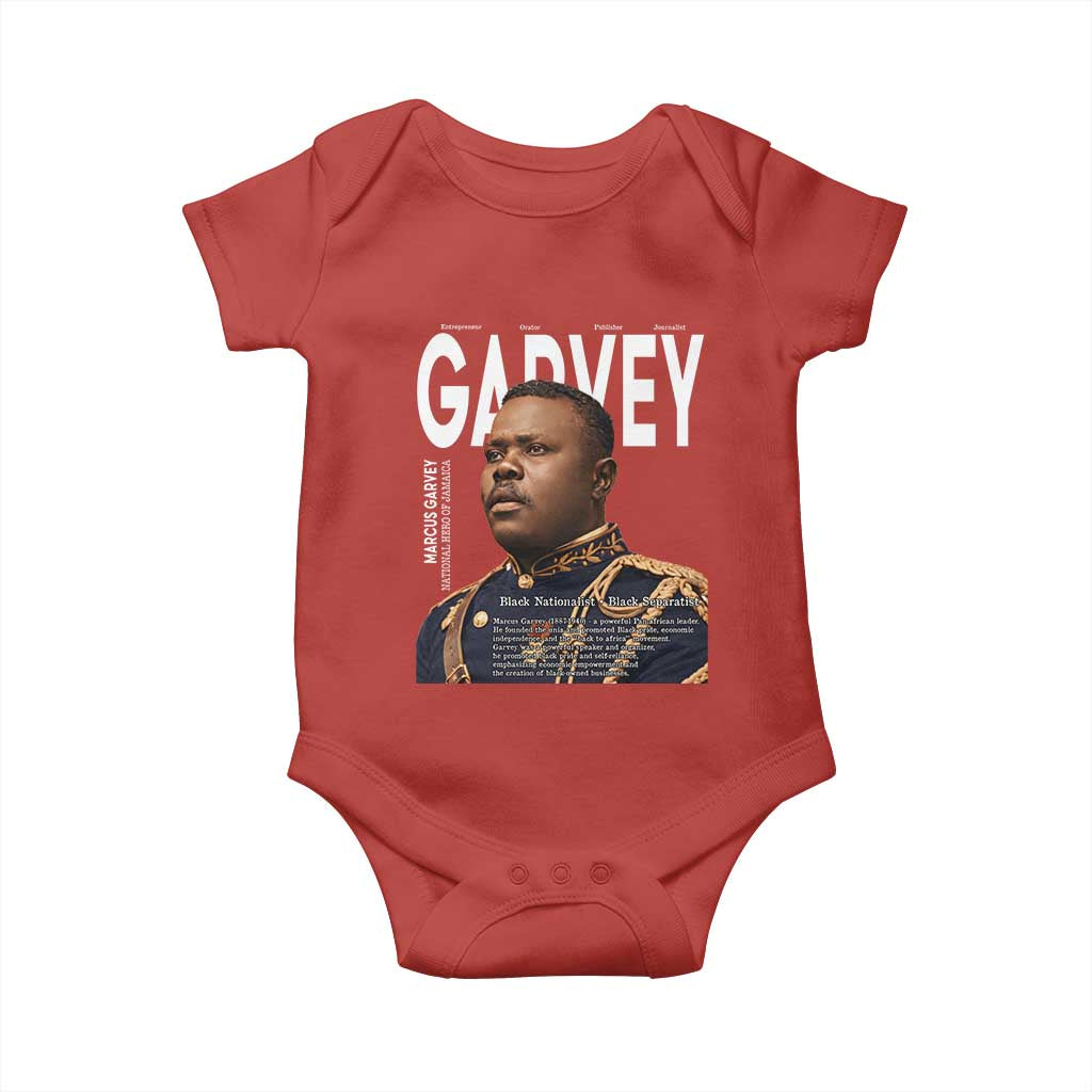 Vintage Black History Hero Marcus Garvey Baby Onesie Black Pride TS12 Red Print Your Wear