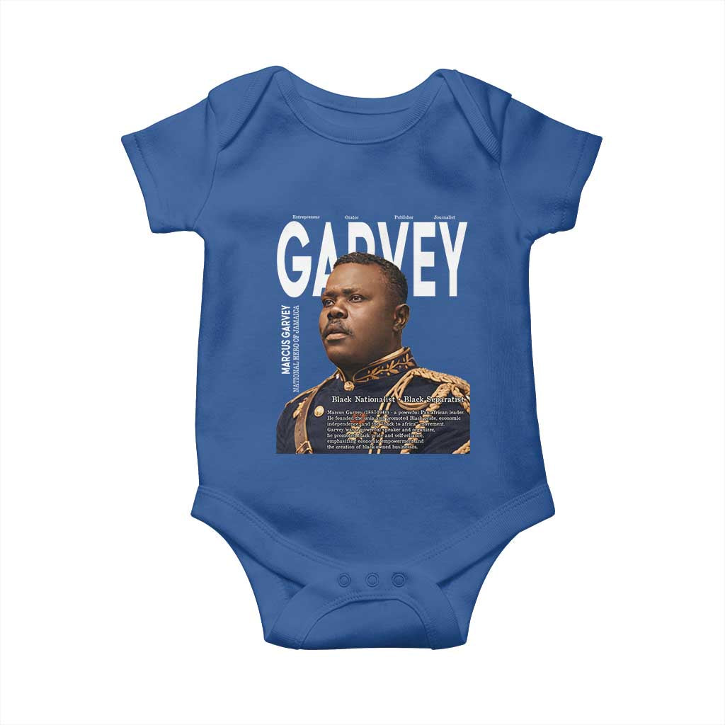 Vintage Black History Hero Marcus Garvey Baby Onesie Black Pride TS12 Royal Blue Print Your Wear