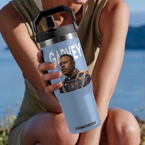 Vintage Black History Hero Marcus Garvey Flip Straw Tumbler Black Pride TS12 One Size: 30 oz Light Blue Print Your Wear