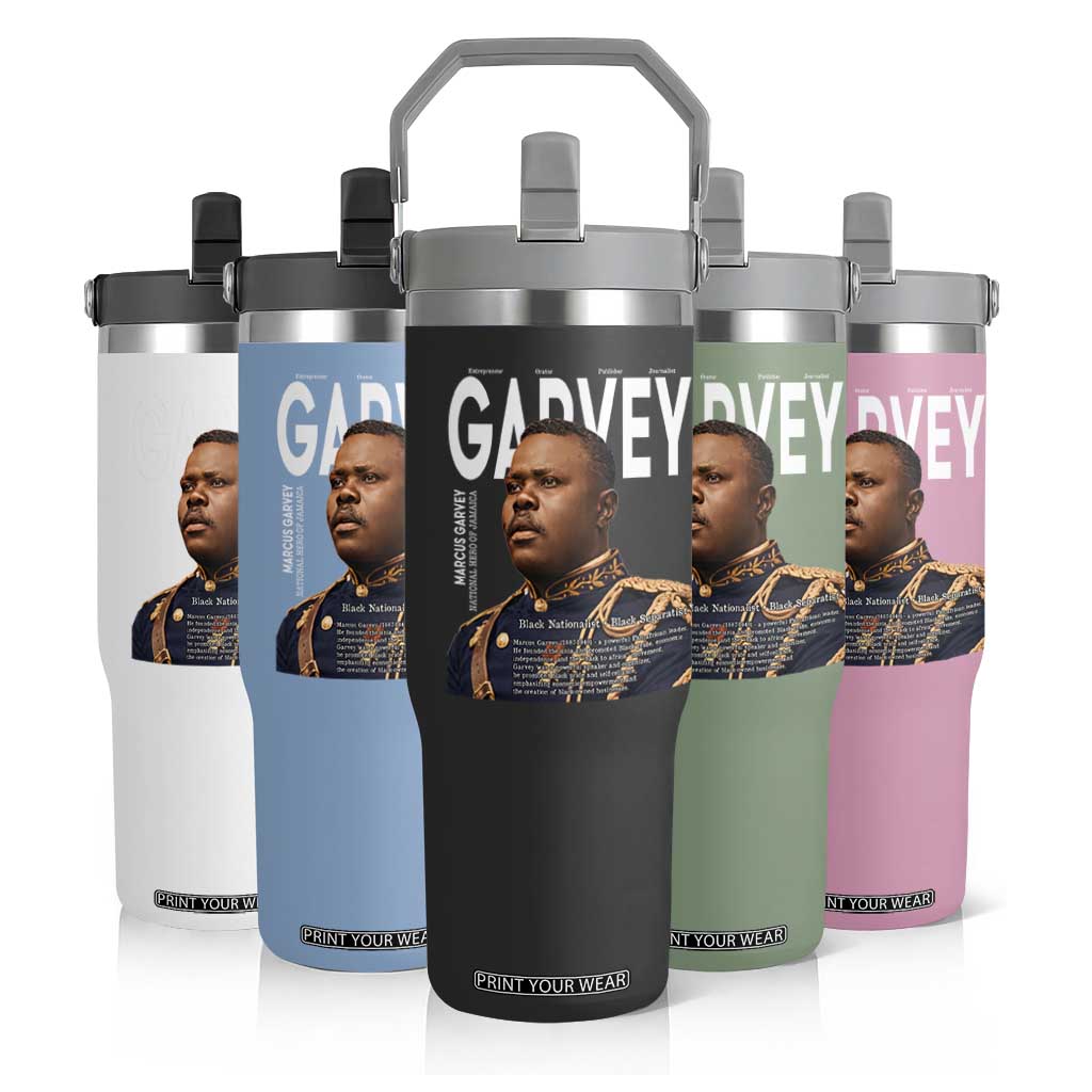 Vintage Black History Hero Marcus Garvey Flip Straw Tumbler Black Pride TS12 Print Your Wear