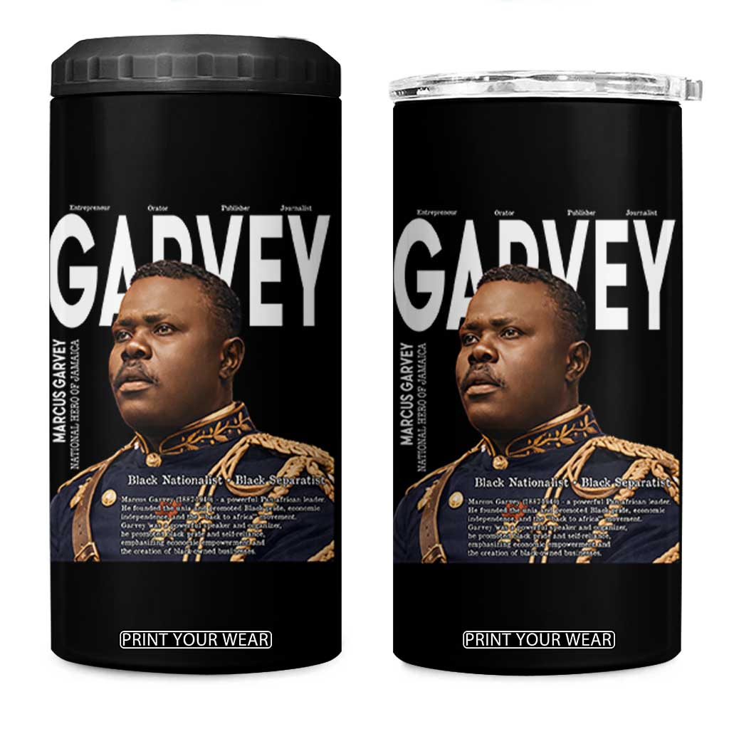 Vintage Black History Hero Marcus Garvey 4 in 1 Can Cooler Tumbler Black Pride TS12 One Size: 16 oz Black Print Your Wear