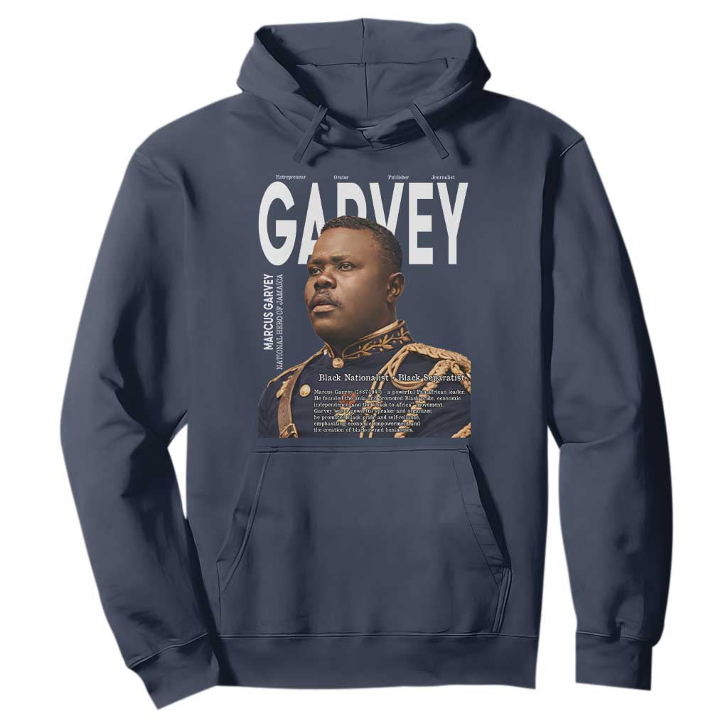 Vintage Black History Hero Marcus Garvey Hoodie Black Pride TS12 Navy Print Your Wear