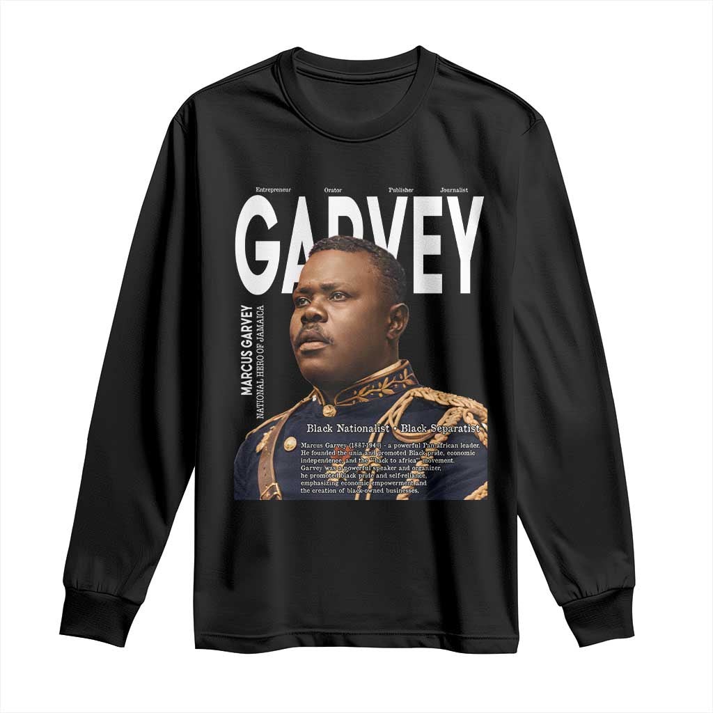 Vintage Black History Hero Marcus Garvey Long Sleeve Shirt Black Pride TS12 Black Print Your Wear