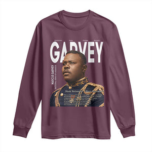 Vintage Black History Hero Marcus Garvey Long Sleeve Shirt Black Pride TS12 Maroon Print Your Wear