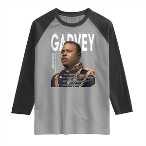 Vintage Black History Hero Marcus Garvey Raglan Shirt Black Pride TS12 Sport Gray Black Print Your Wear