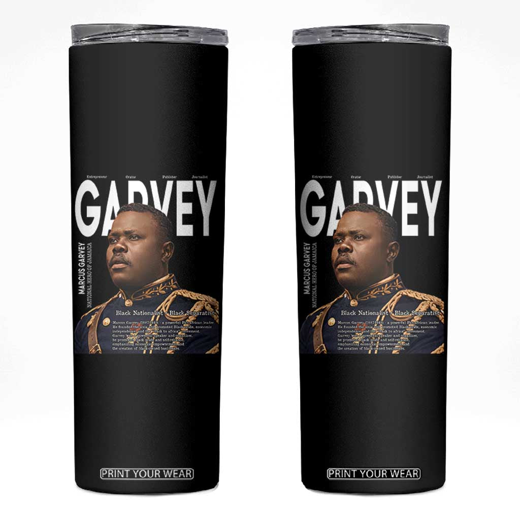 Vintage Black History Hero Marcus Garvey Skinny Tumbler Black Pride TS12 Black Print Your Wear