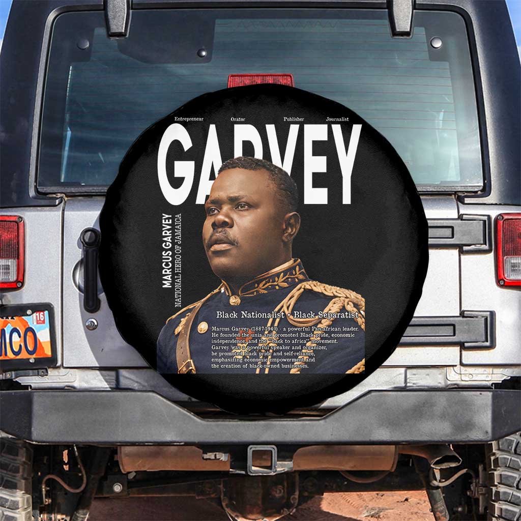 Vintage Black History Hero Marcus Garvey Spare Tire Cover Black Pride TS12 No hole Black Print Your Wear