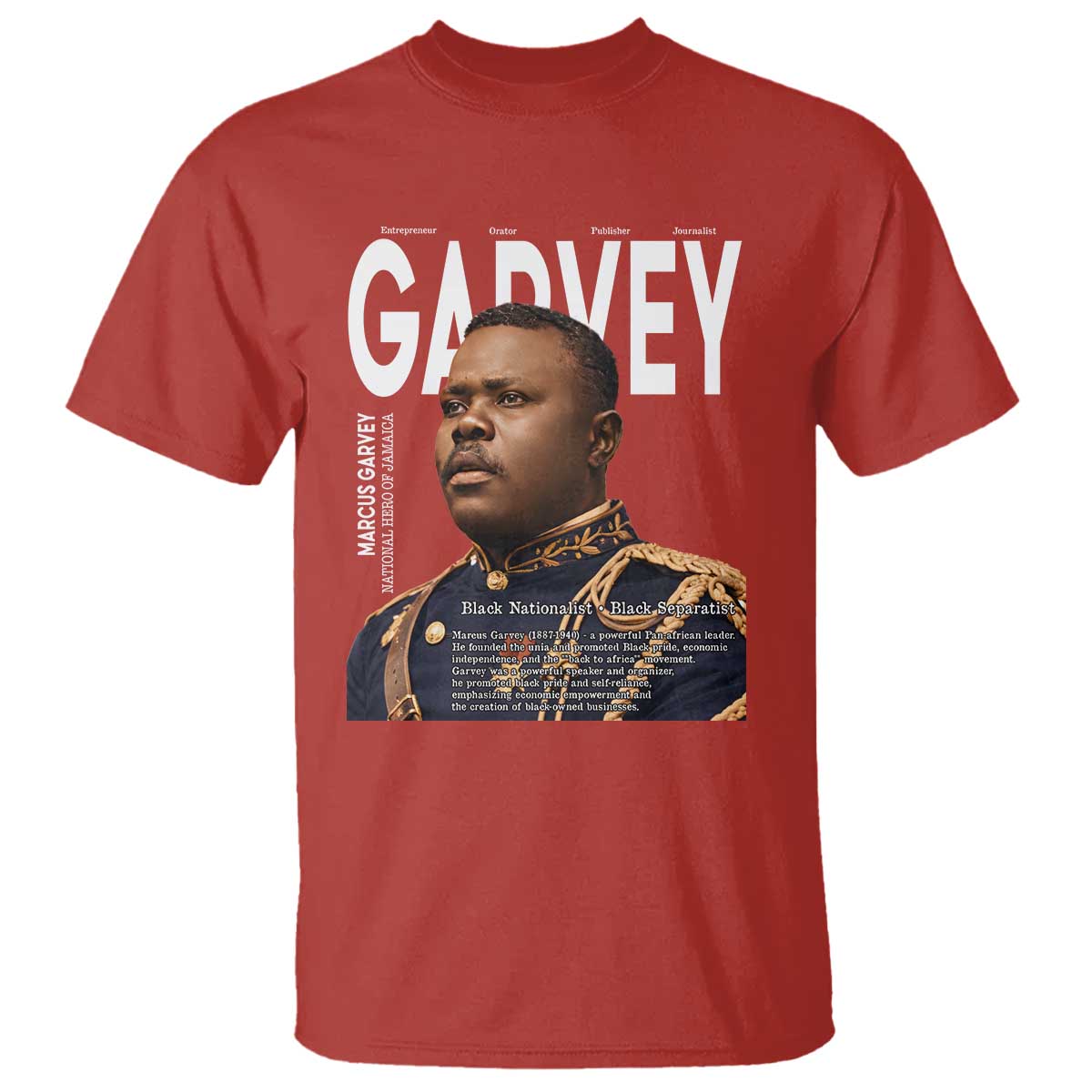 Vintage Black History Hero Marcus Garvey T Shirt Black Pride TS12 Red Print Your Wear