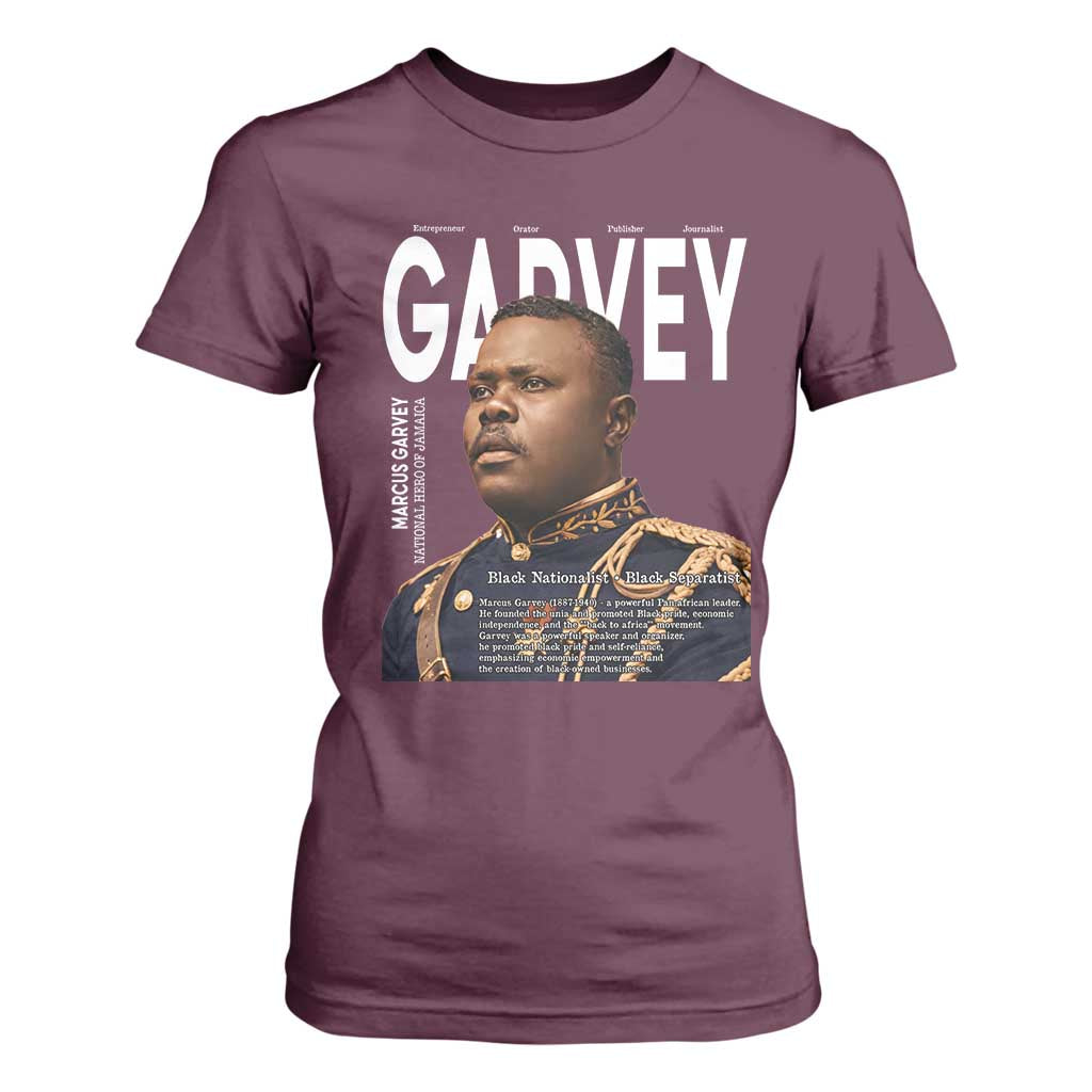 Vintage Black History Hero Marcus Garvey T Shirt For Women Black Pride TS12 Maroon Print Your Wear