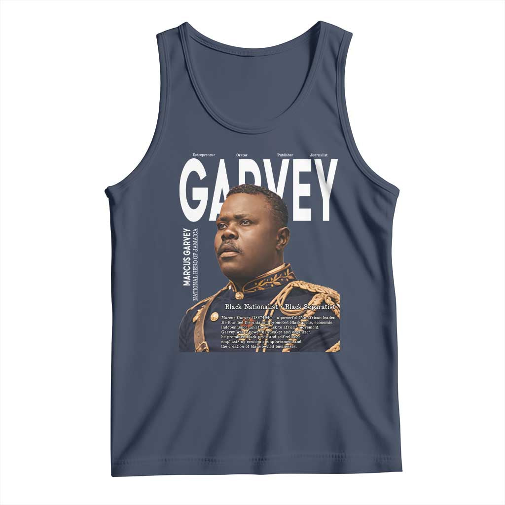 Vintage Black History Hero Marcus Garvey Tank Top Black Pride TS12 Navy Print Your Wear