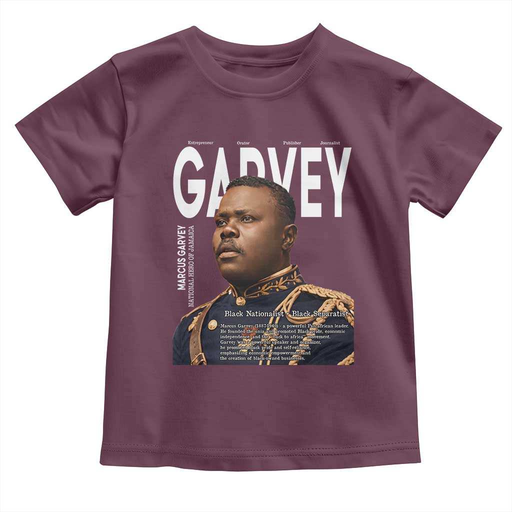 Vintage Black History Hero Marcus Garvey Toddler T Shirt Black Pride TS12 Maroon Print Your Wear