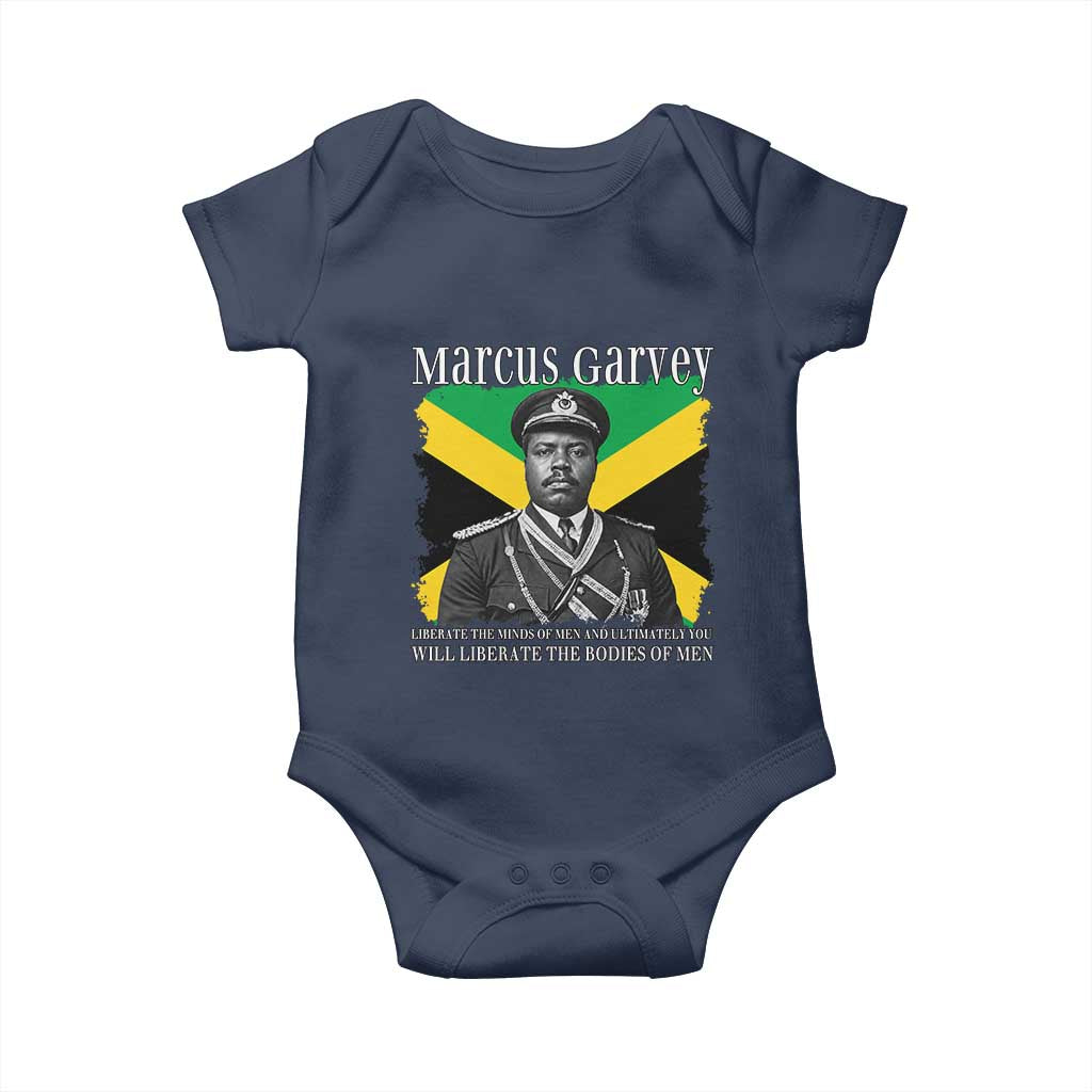 Marcus Garvey Liberation Quote Baby Onesie Liberate The Minds Of Men TS12 Navy Print Your Wear