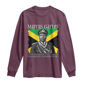 Marcus Garvey Liberation Quote Long Sleeve Shirt Liberate The Minds Of Men TS12 Maroon Print Your Wear