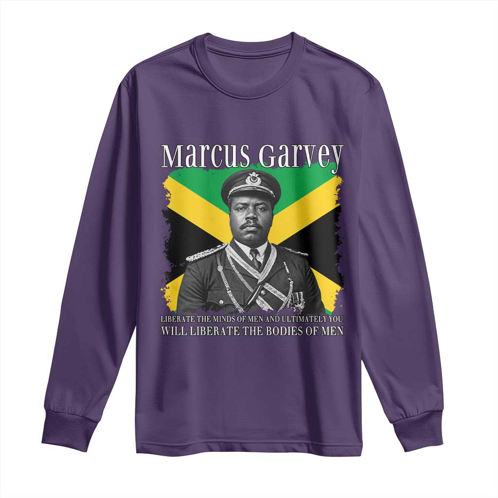 Marcus Garvey Liberation Quote Long Sleeve Shirt Liberate The Minds Of Men TS12 Purple Print Your Wear