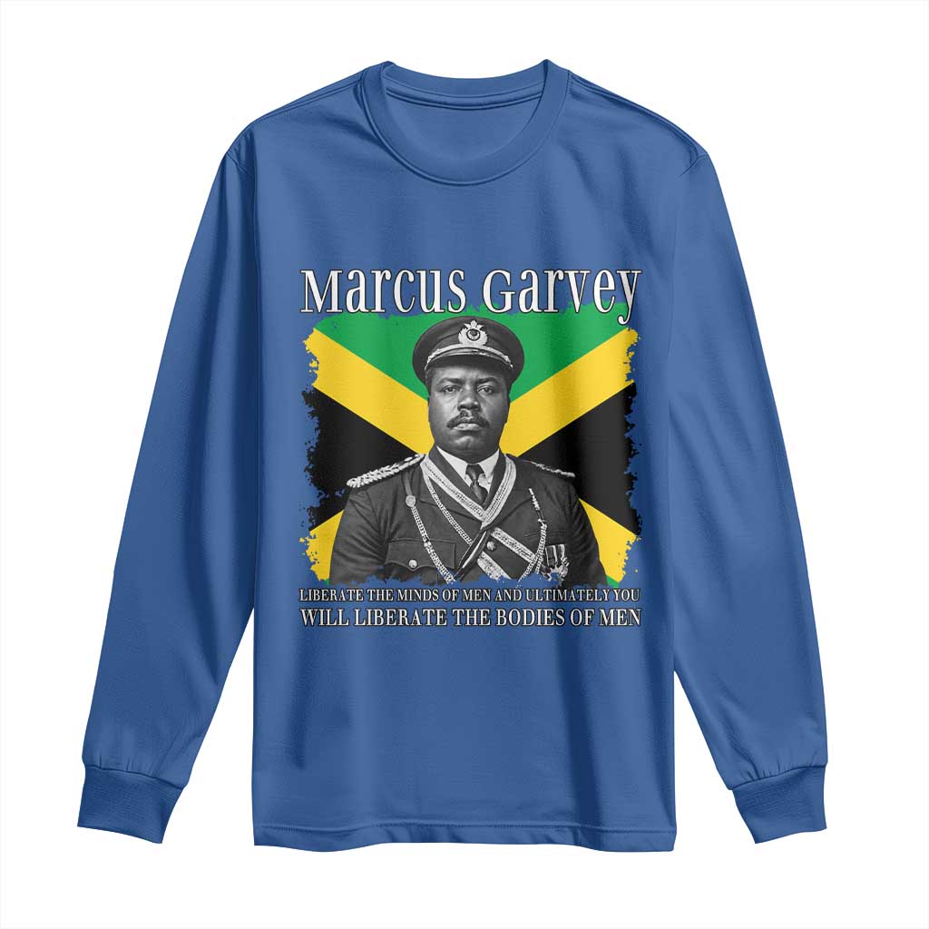 Marcus Garvey Liberation Quote Long Sleeve Shirt Liberate The Minds Of Men TS12 Royal Blue Print Your Wear