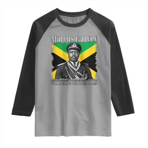 Marcus Garvey Liberation Quote Raglan Shirt Liberate The Minds Of Men TS12 Sport Gray Black Print Your Wear