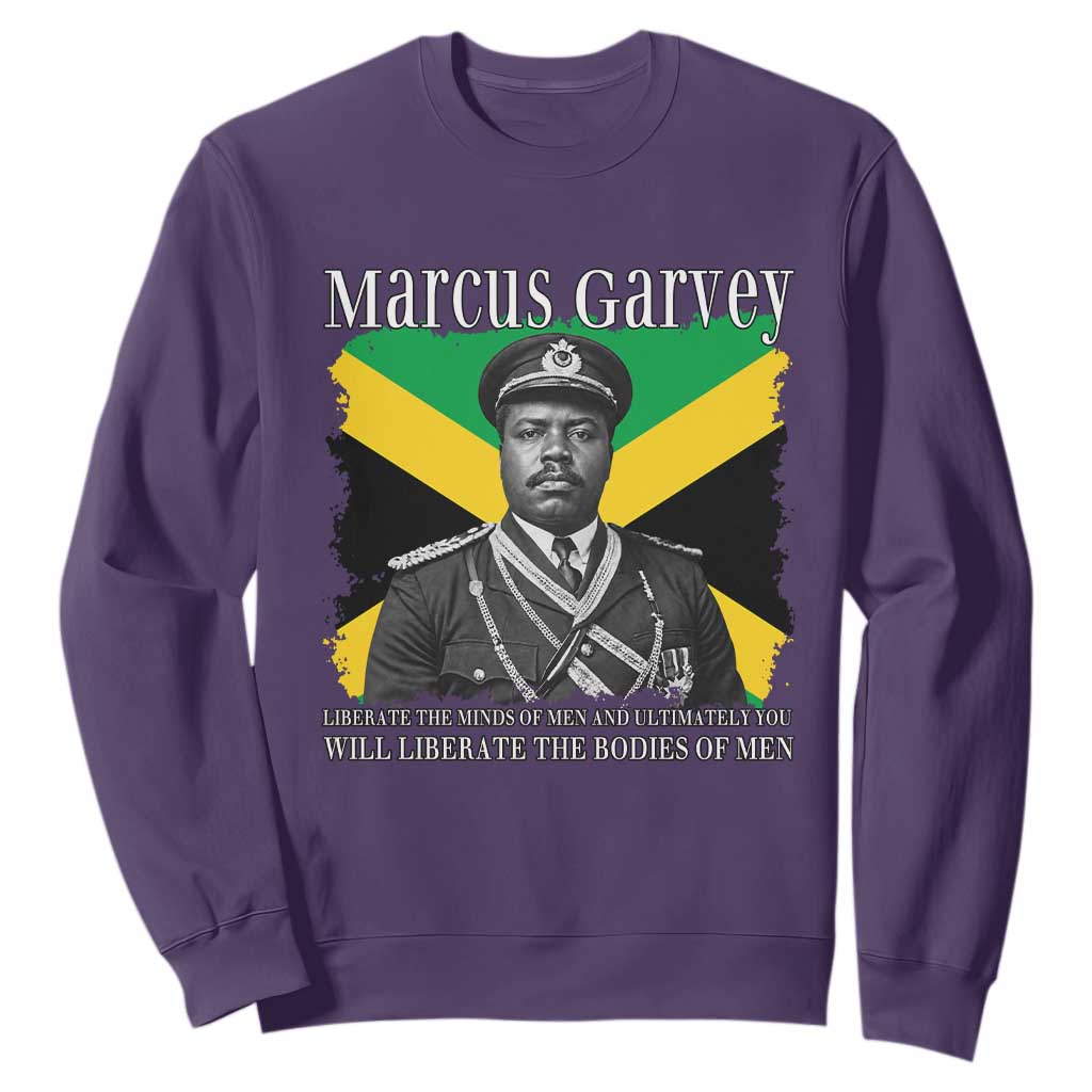 Marcus Garvey Liberation Quote Sweatshirt Liberate The Minds Of Men TS12 Purple Print Your Wear