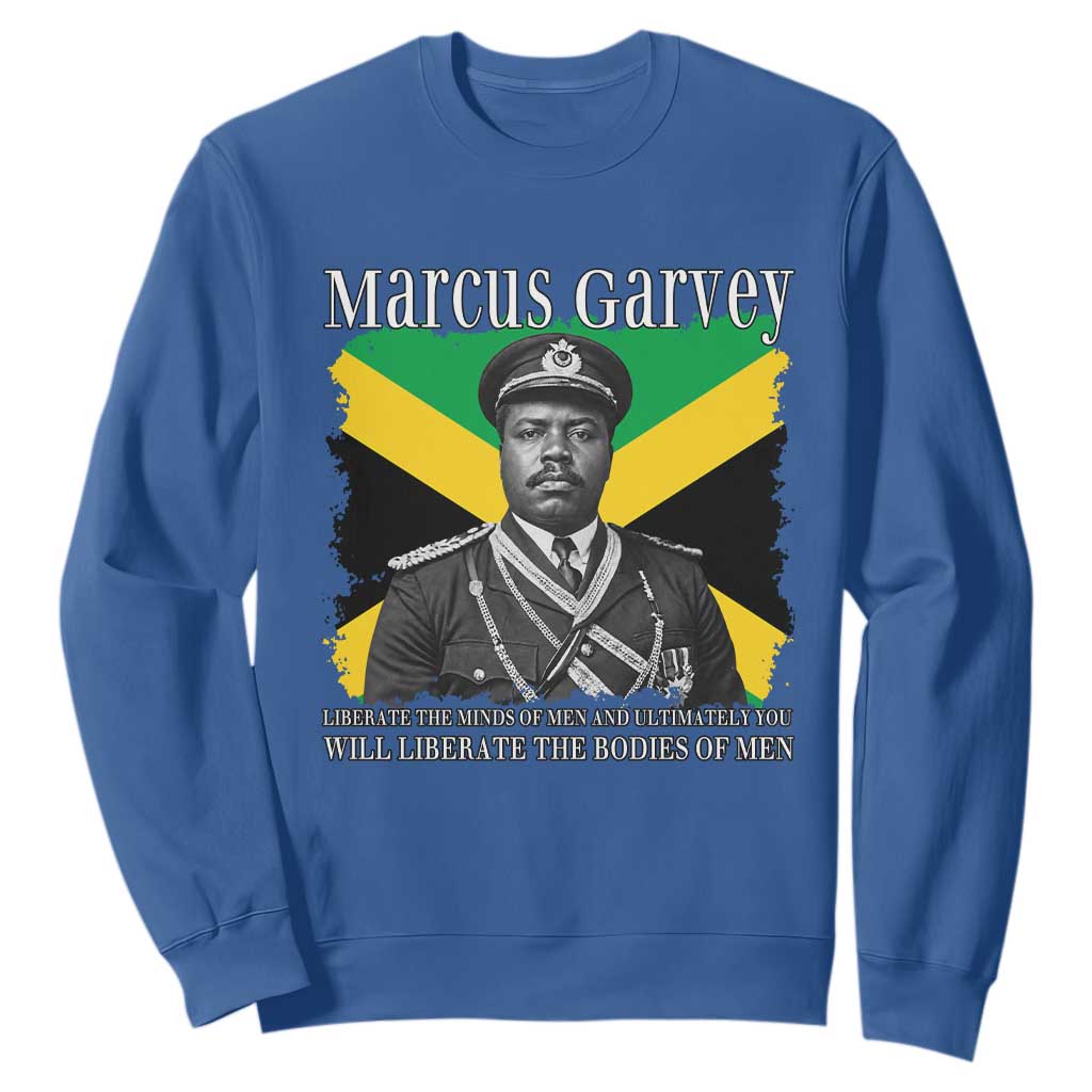 Marcus Garvey Liberation Quote Sweatshirt Liberate The Minds Of Men TS12 Royal Blue Print Your Wear