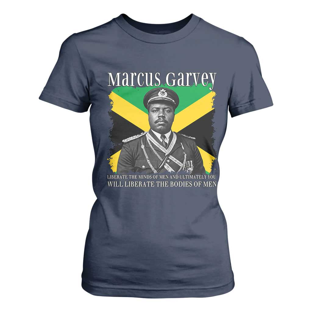 Marcus Garvey Liberation Quote T Shirt For Women Liberate The Minds Of Men TS12 Navy Print Your Wear
