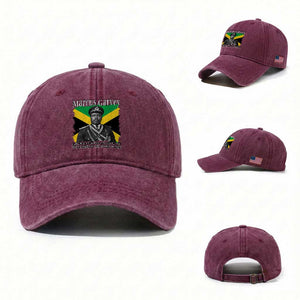 Marcus Garvey Liberation Quote Washed Cotton Baseball Cap Liberate The Minds Of Men TS12 Washed Cap Universal Fit Burgundy Print Your Wear