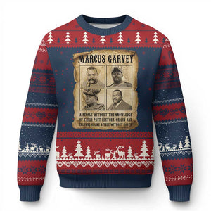 Vintage Marcus Garvey Quote Ugly Christmas Sweater A People Without Knowledge Of Their Past TS12 Navy Red Print Your Wear