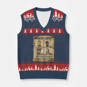 Vintage Marcus Garvey Quote V-Neck Knit Sweater Vest A People Without Knowledge Of Their Past TS12 Navy Red Print Your Wear