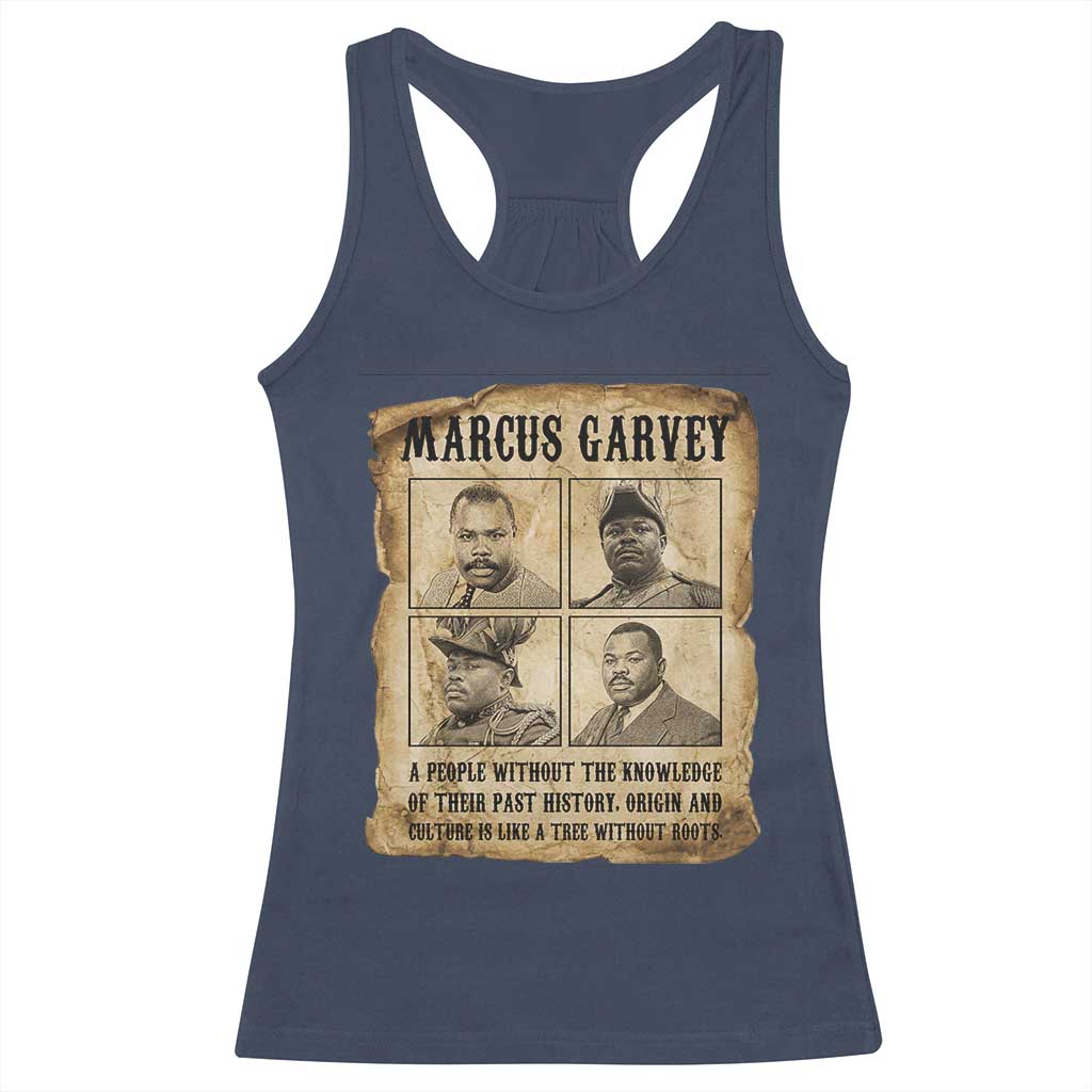 Vintage Marcus Garvey Quote Racerback Tank Top A People Without Knowledge Of Their Past TS12 Navy Print Your Wear