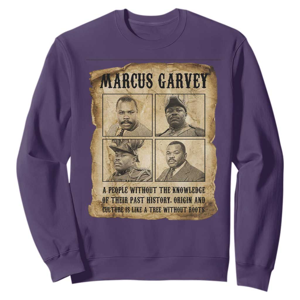 Vintage Marcus Garvey Quote Sweatshirt A People Without Knowledge Of Their Past TS12 Purple Print Your Wear