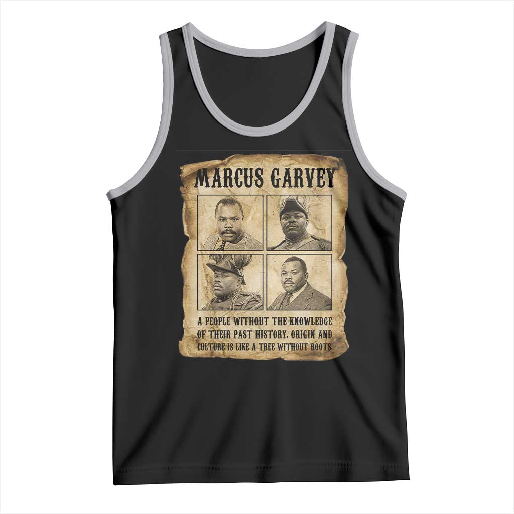 Vintage Marcus Garvey Quote Tank Top A People Without Knowledge Of Their Past TS12 Black Athletic Heather Print Your Wear