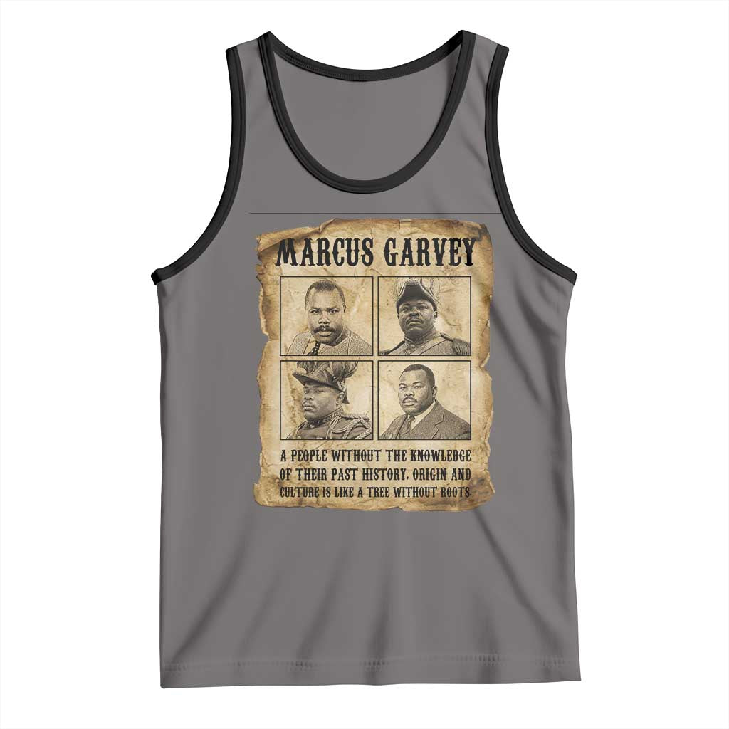 Vintage Marcus Garvey Quote Tank Top A People Without Knowledge Of Their Past TS12 Deep Heather Black Print Your Wear