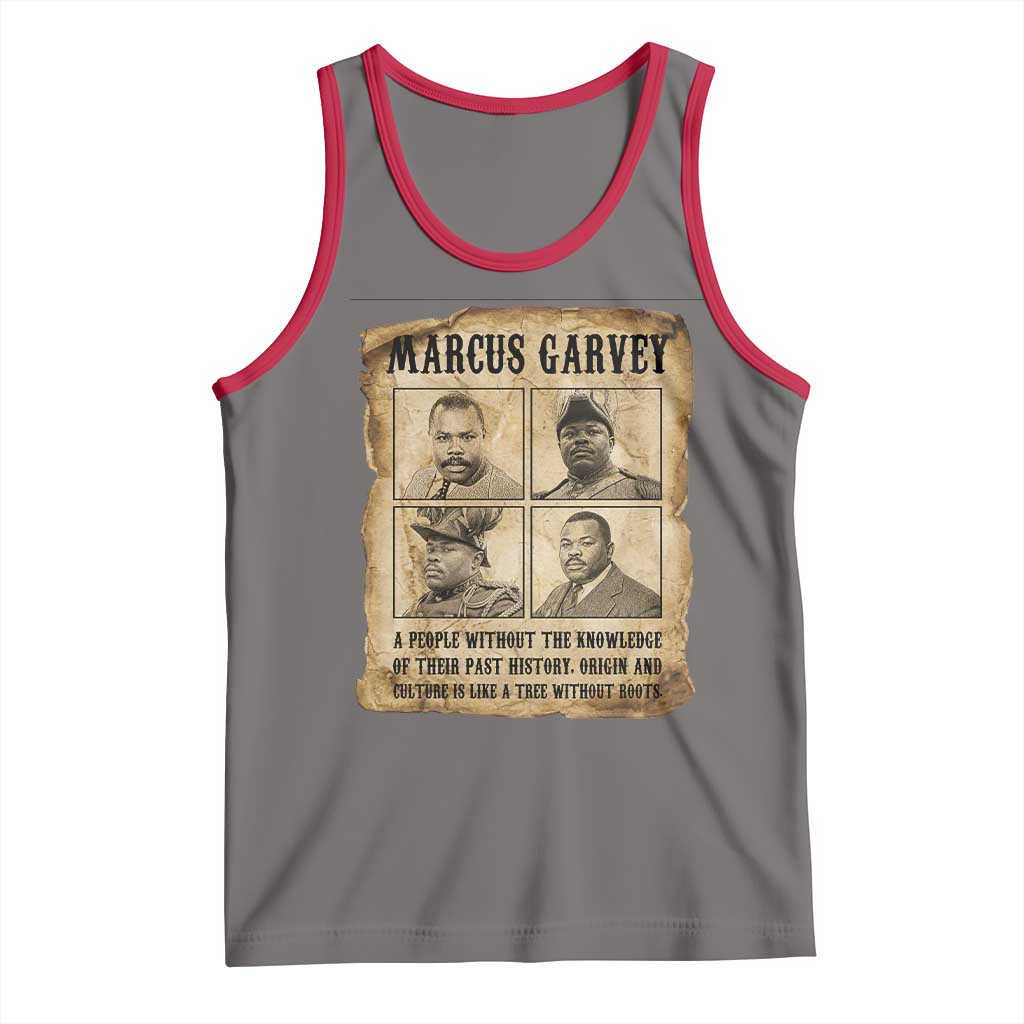 Vintage Marcus Garvey Quote Tank Top A People Without Knowledge Of Their Past TS12 Deep Heather Red Print Your Wear